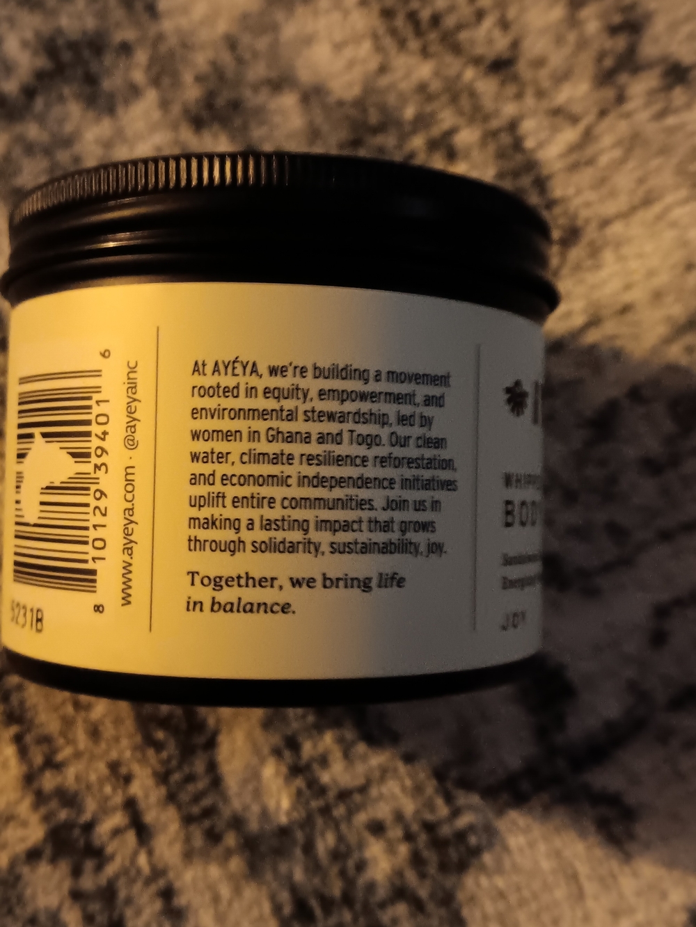 AyeyaWhipped Shea Body Butter - Joy 5oz. - Picture 4 of 4